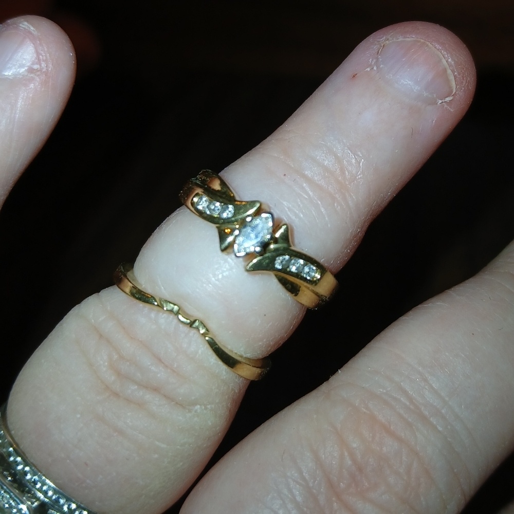 Diamond and gold wedding set - Picture 8 of 13